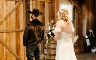 bailey and adam at our missouri wedding barn