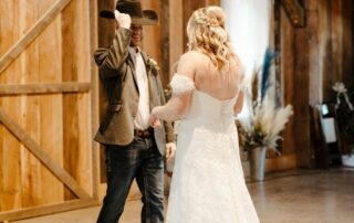 bailey and adam at our missouri wedding barn