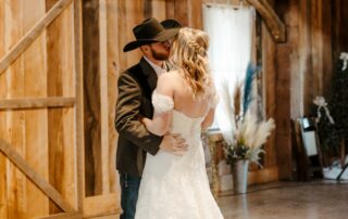 bailey and adam at our missouri wedding barn