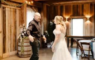 bailey and adam at our missouri wedding barn