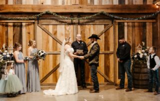bailey and adam at our missouri wedding barn