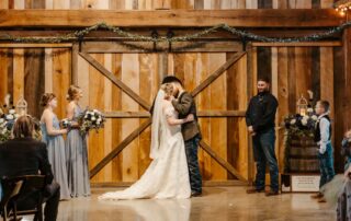 bailey and adam at our missouri wedding barn