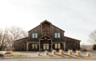 bailey and adam at our missouri wedding barn