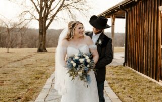 bailey and adam at our missouri wedding barn