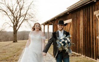 bailey and adam at our missouri wedding barn
