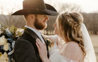 bailey and adam at our missouri wedding barn