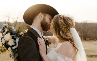 bailey and adam at our missouri wedding barn