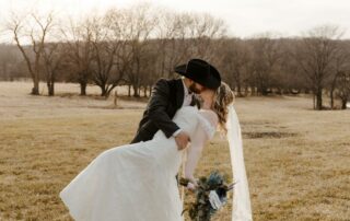 bailey and adam at our missouri wedding barn