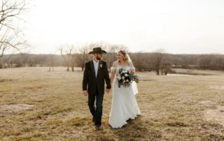 bailey and adam at our missouri wedding barn