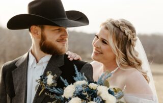 bailey and adam at our missouri wedding barn