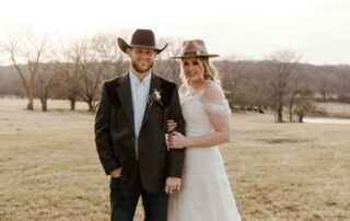 bailey and adam at our missouri wedding barn