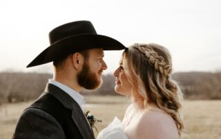 bailey and adam at our missouri wedding barn