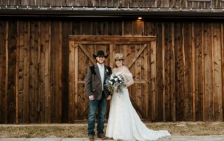 bailey and adam at our missouri wedding barn
