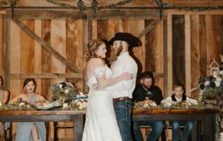 bailey and adam at our missouri wedding barn