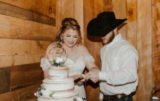 bailey and adam at our missouri wedding barn