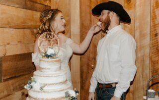 bailey and adam at our missouri wedding barn