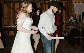 bailey and adam at our missouri wedding barn