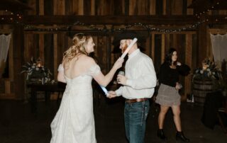 bailey and adam at our missouri wedding barn