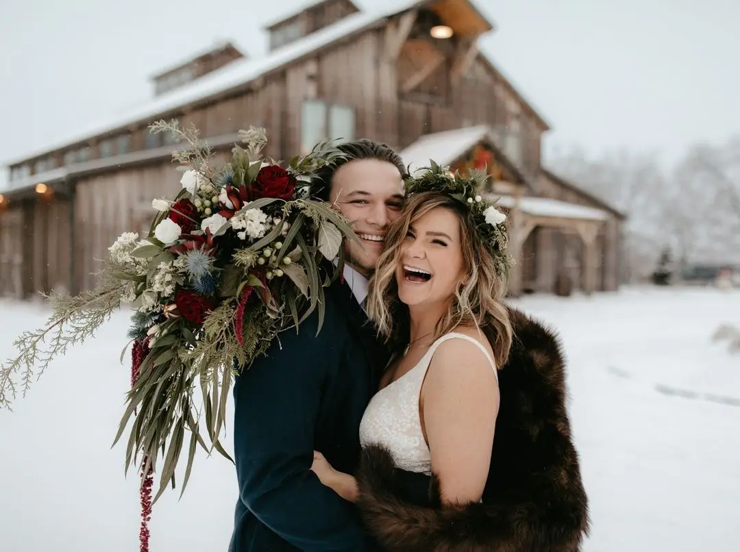 winter wedding couple at the pearl winter wedding couple at the pearl