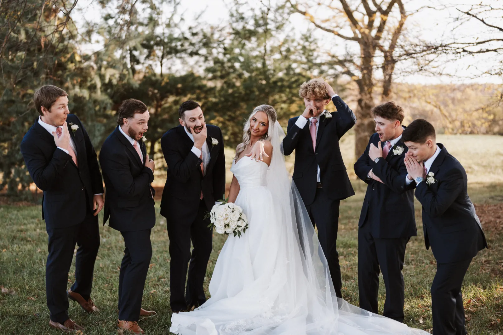BS groomsmen and bride | places to get married in kansas city